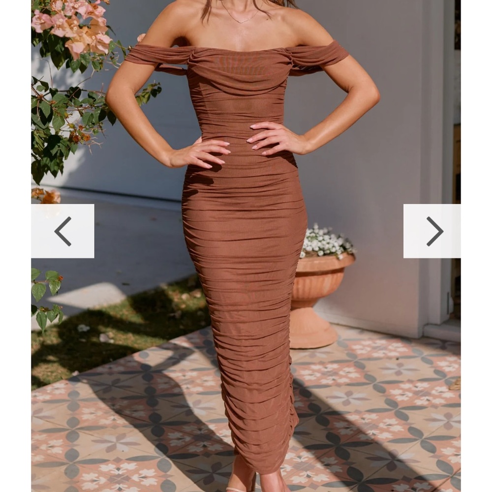 Brand new fitted brown dress
